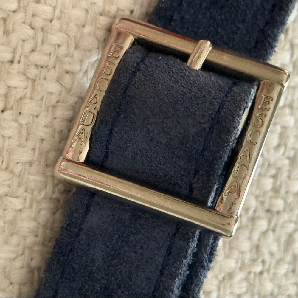 Escada Vintage Navy Suede Shoulder Bag - Picture 10 of 14